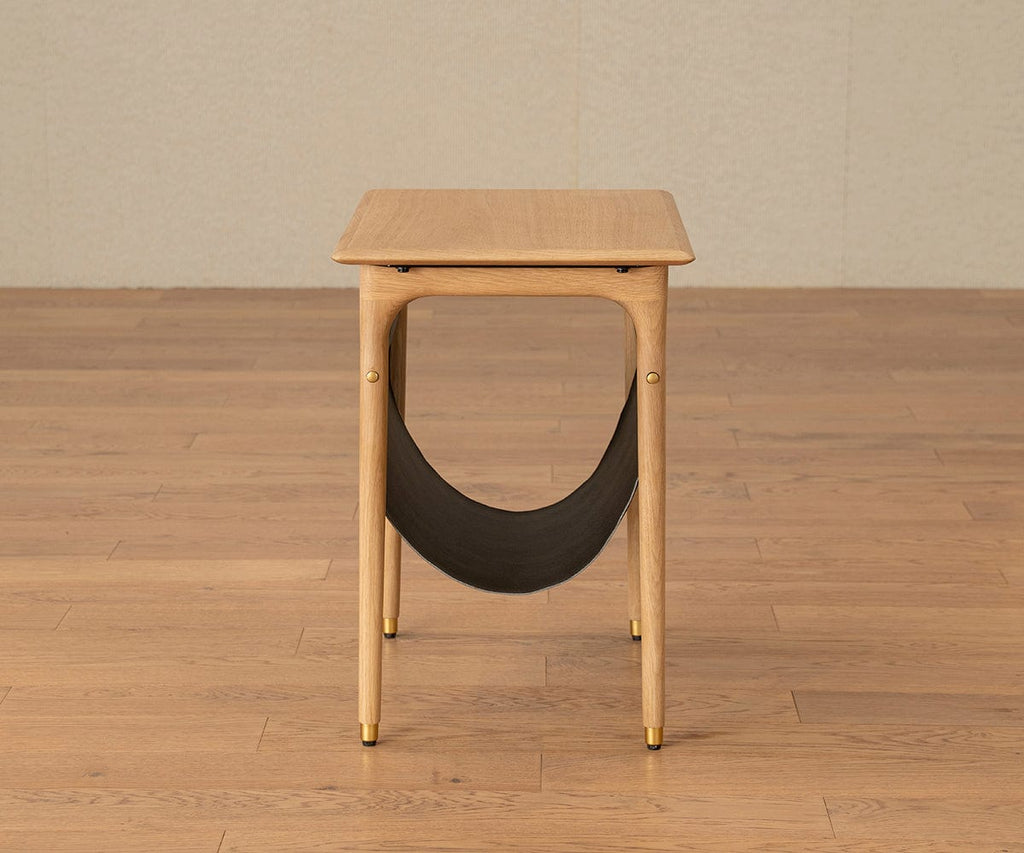 Tavolino Hendrick con ripiano sospeso II - Rovere bianco