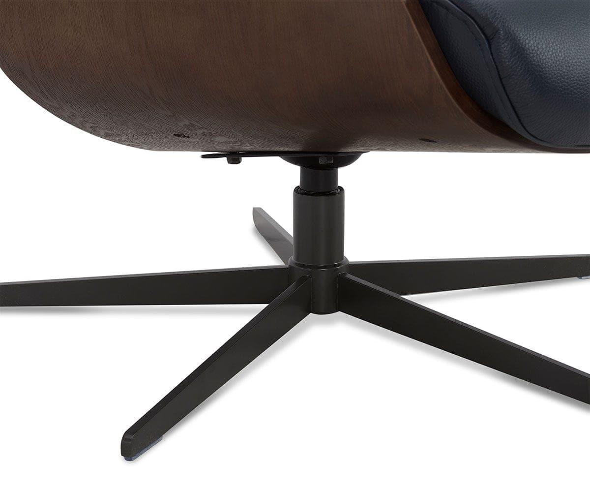 Poltrona reclinabile e pouf in pelle Alvar